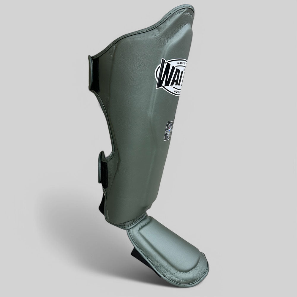 Muay Thai Shinguard Microfiber Leather – Green Military – SGM – 3