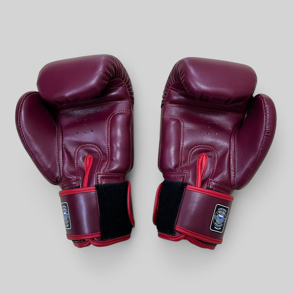 Wai Kru Muay Thai Gloves MicroFiber Maroon BGM-2