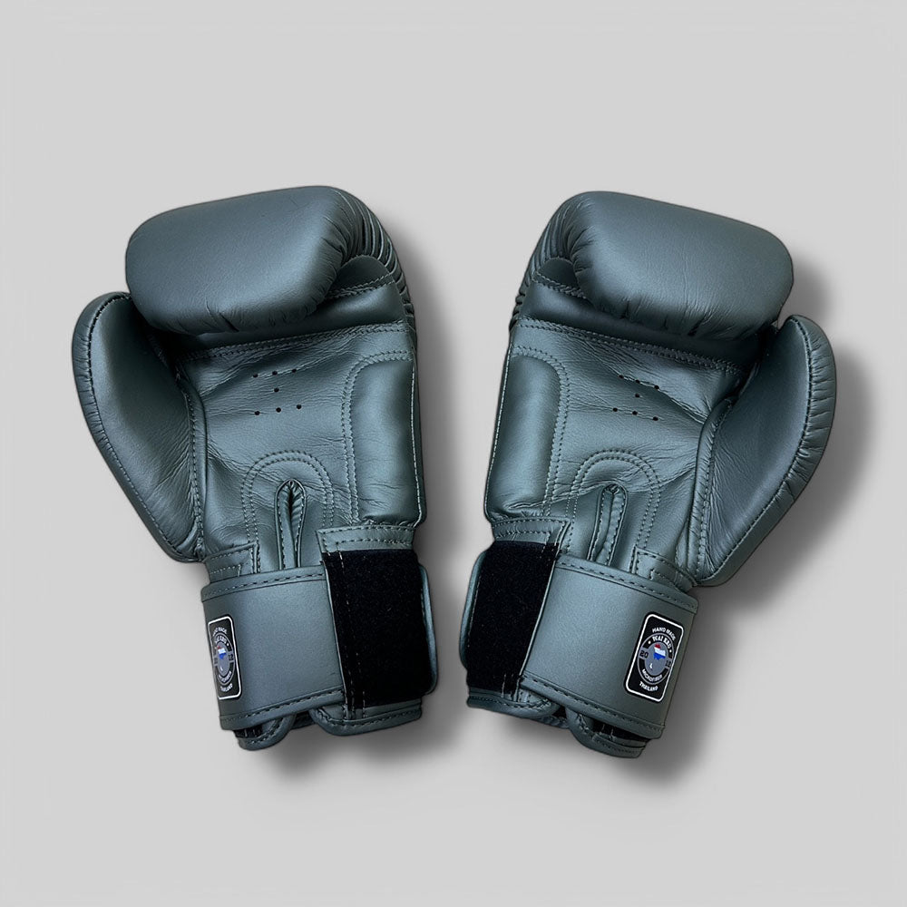 Wai Kru Muay Thai Gloves MicroFiber Green Military BGM-3