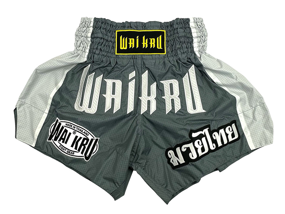 Muay Thai Shorts Channel 7 Series Wai Kru CH-3 Grey