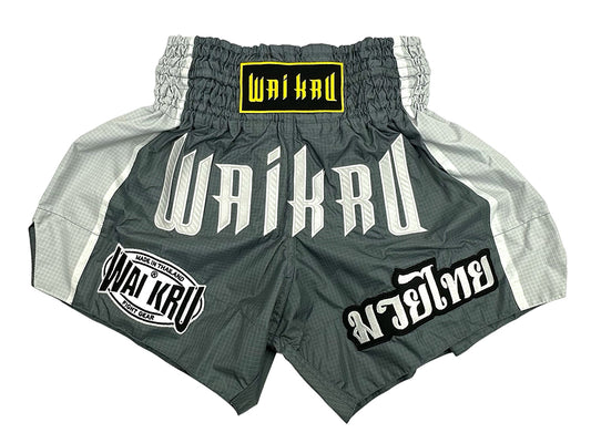 Muay Thai Shorts Channel 7 Series Wai Kru CH-3 Grey