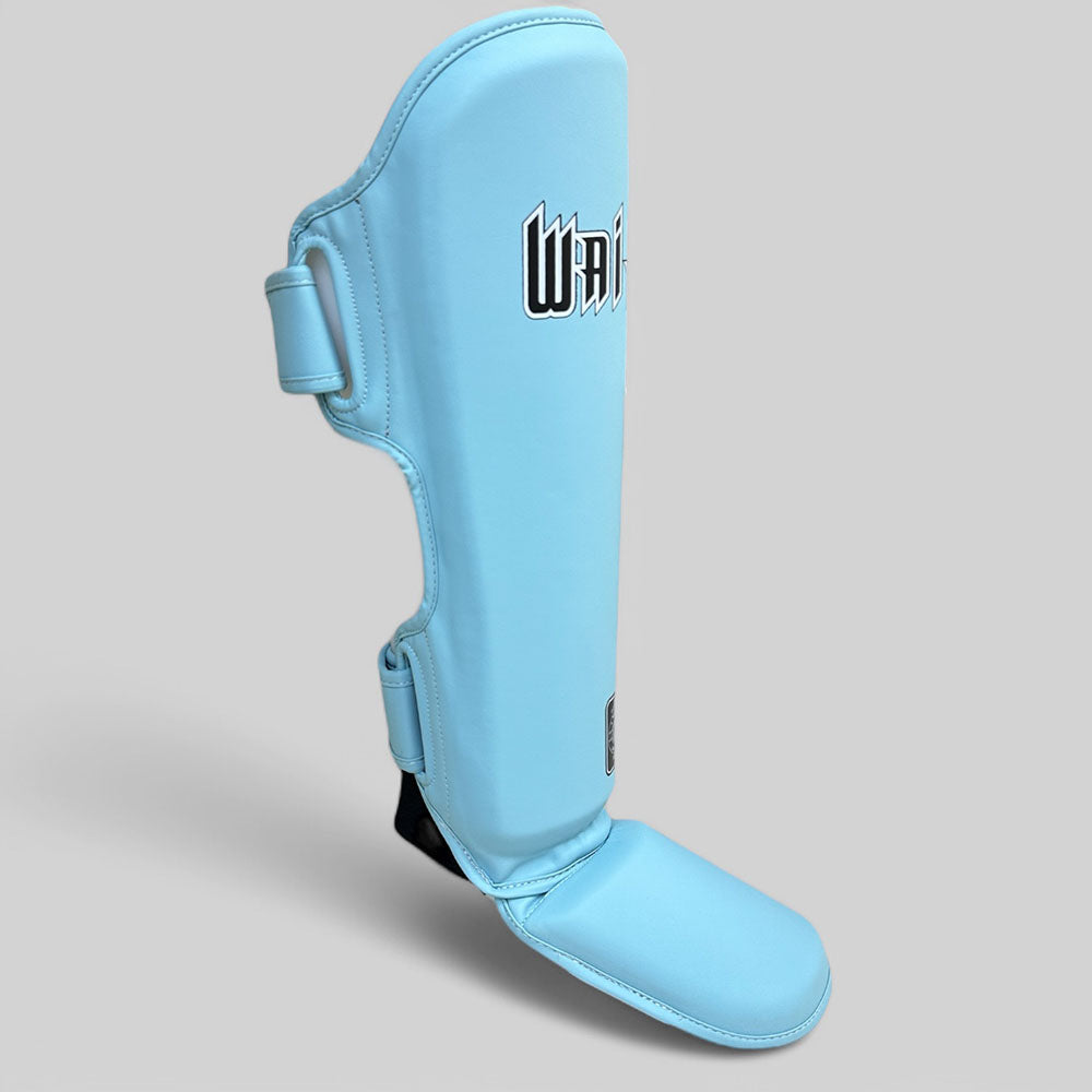 Muay Thai Shinguard Semi Leather – Light Blue – DVSG-5