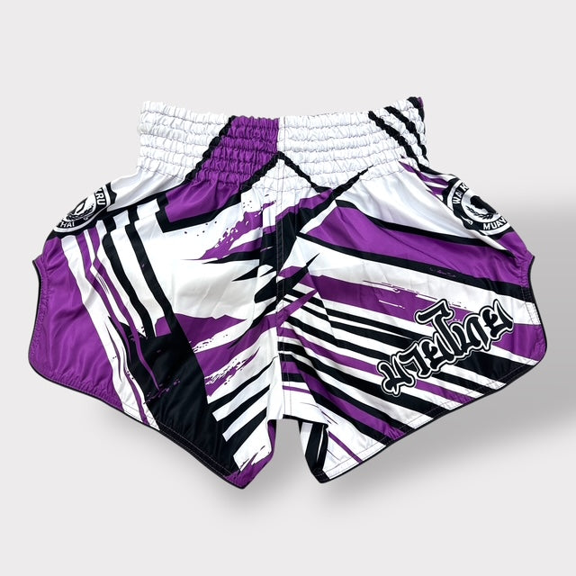Muay Thai Shorts – MicroFiber – White-Purple – SUB-27