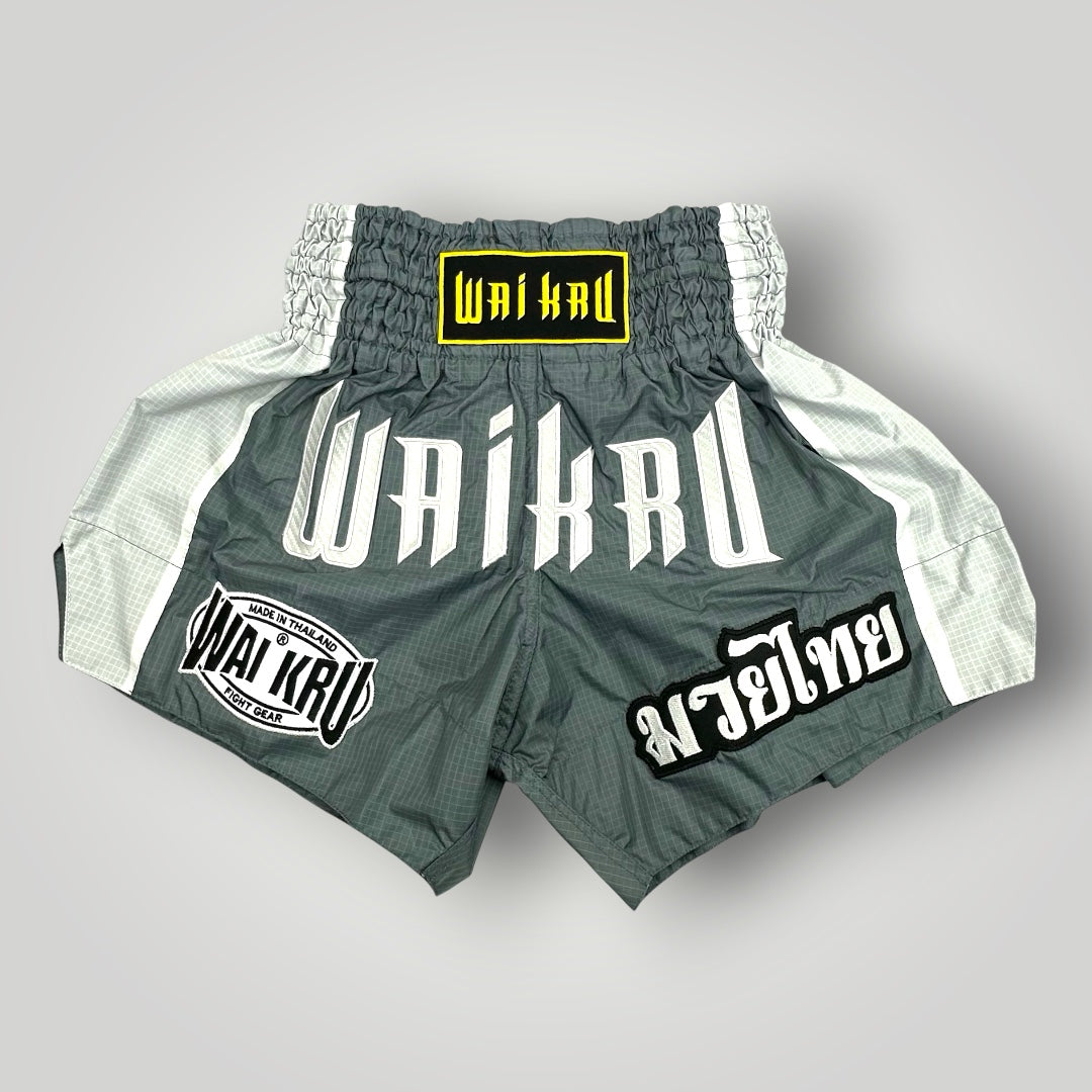 Muay Thai Shorts Channel 7 Series Wai Kru CH-3 Grey