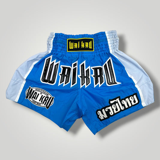 Muay Thai Shorts Channel 7 Series Wai Kru CH-4 Blue