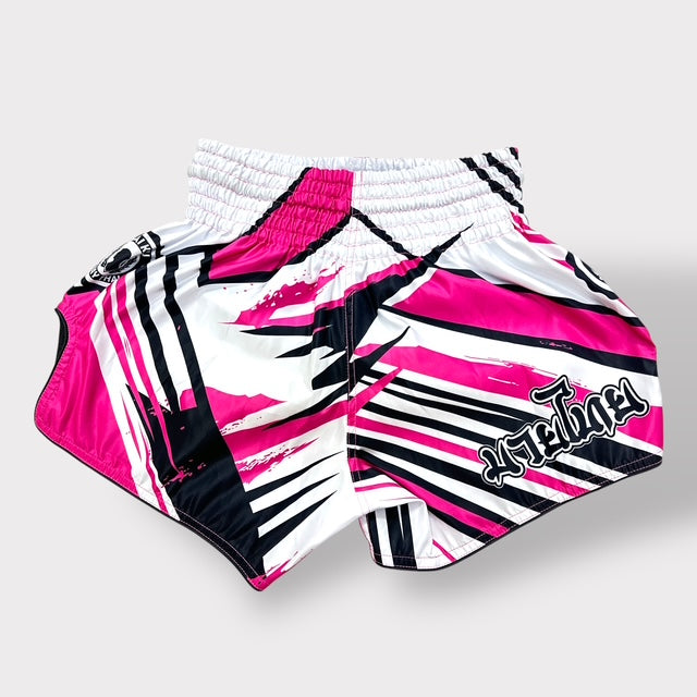 Muay Thai Shorts – MicroFiber – White-Pink – SUB-21