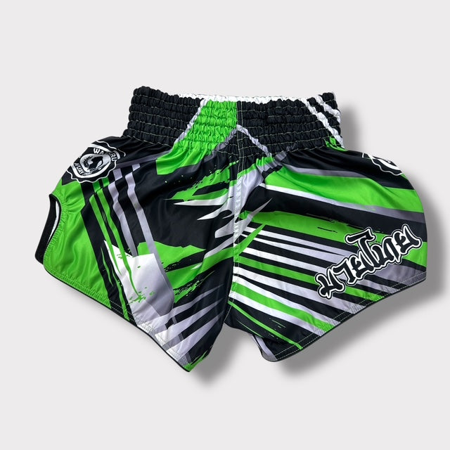 Muay Thai Shorts – MicroFiber – Black-Green – SUB-28