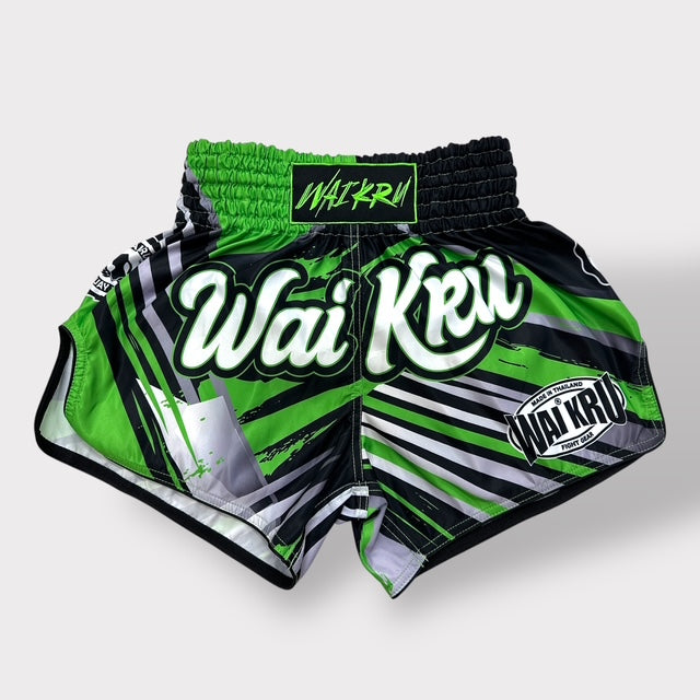 Muay Thai Shorts – MicroFiber – Black-Green – SUB-28