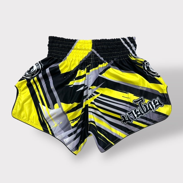 Muay Thai Shorts – MicroFiber – Black-Yellow – SUB-30