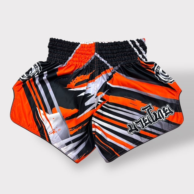 Muay Thai Shorts – MicroFiber – Black-Orange – SUB-34