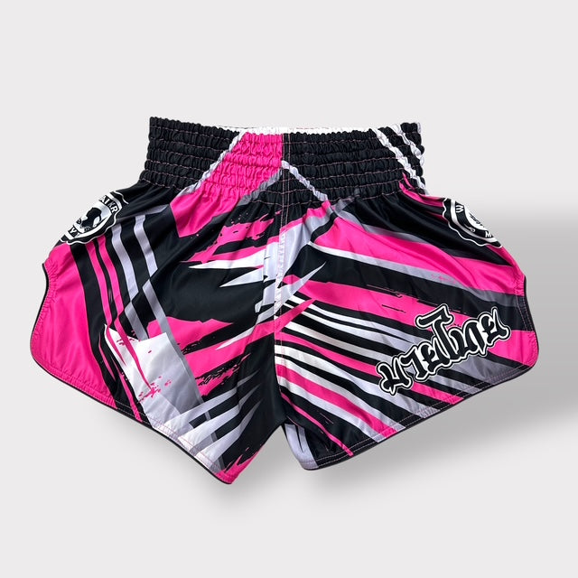 Muay Thai Shorts – MicroFiber – Black-Pink – SUB-36