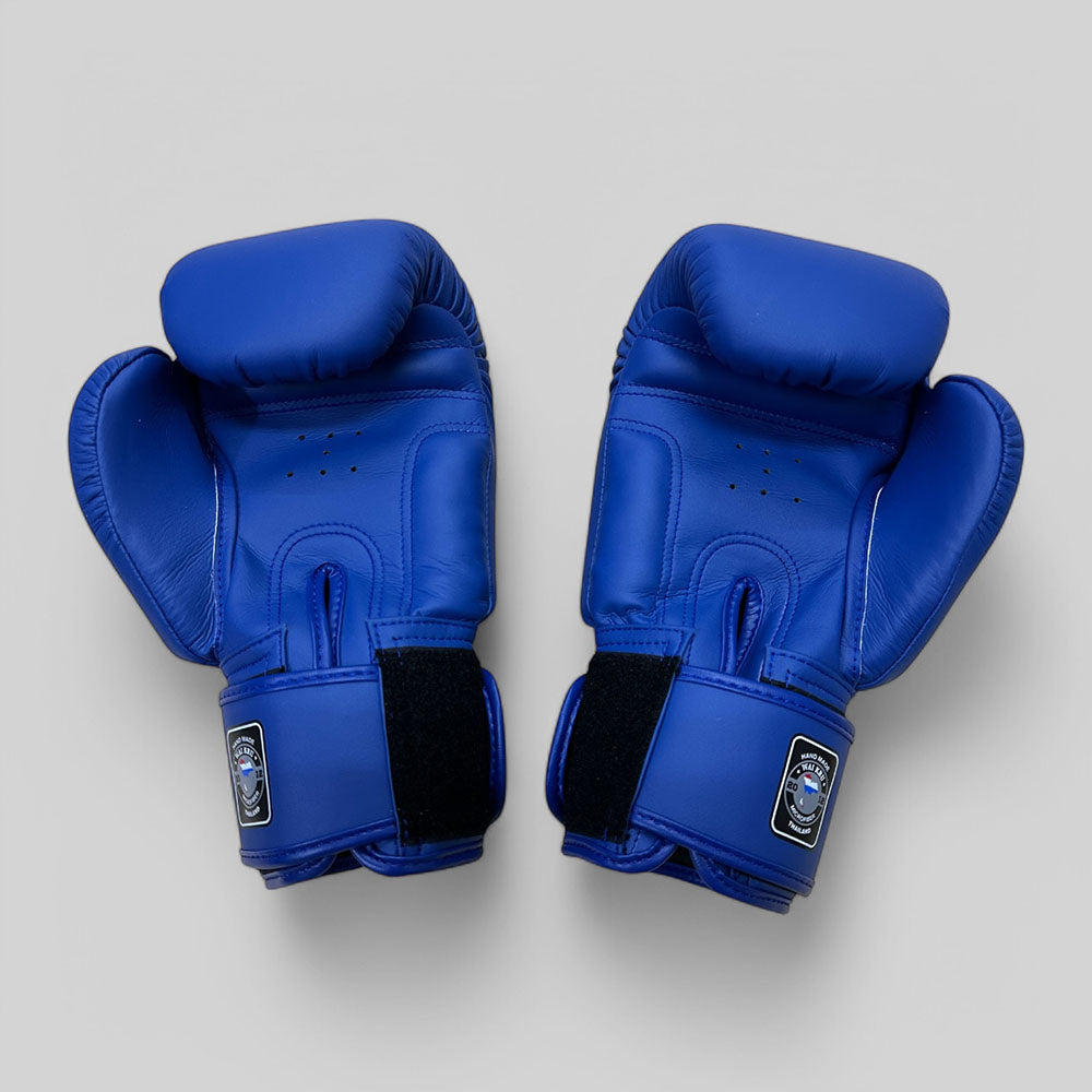 Wai Kru Muay Thai Gloves MicroFiber Blue Navyl BGM-1